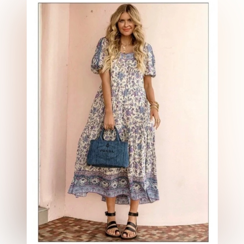 Spell Folk song suare neck gown size small NWT